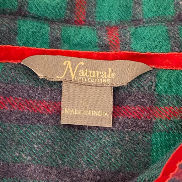 Natural Reflections 2 PACK Long Sleeve Plaid Button Down Shirt Top Large - Picture 12 of 15